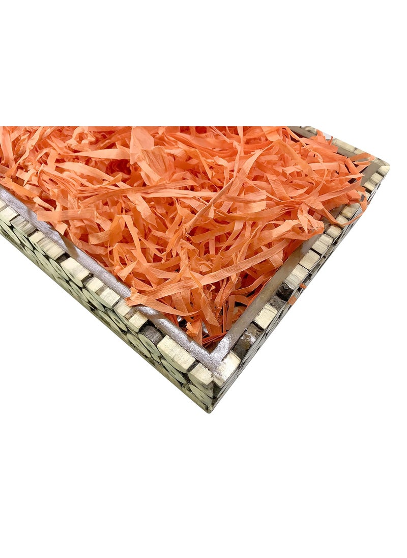 ECO SARRAS Eco Sarras Textured Orange Colour shredded paper crinkle paper grass strips gift tray decoration gift hamper decorations gift box fillers wedding birthday valentines day gift 500 Grams  - Image 4