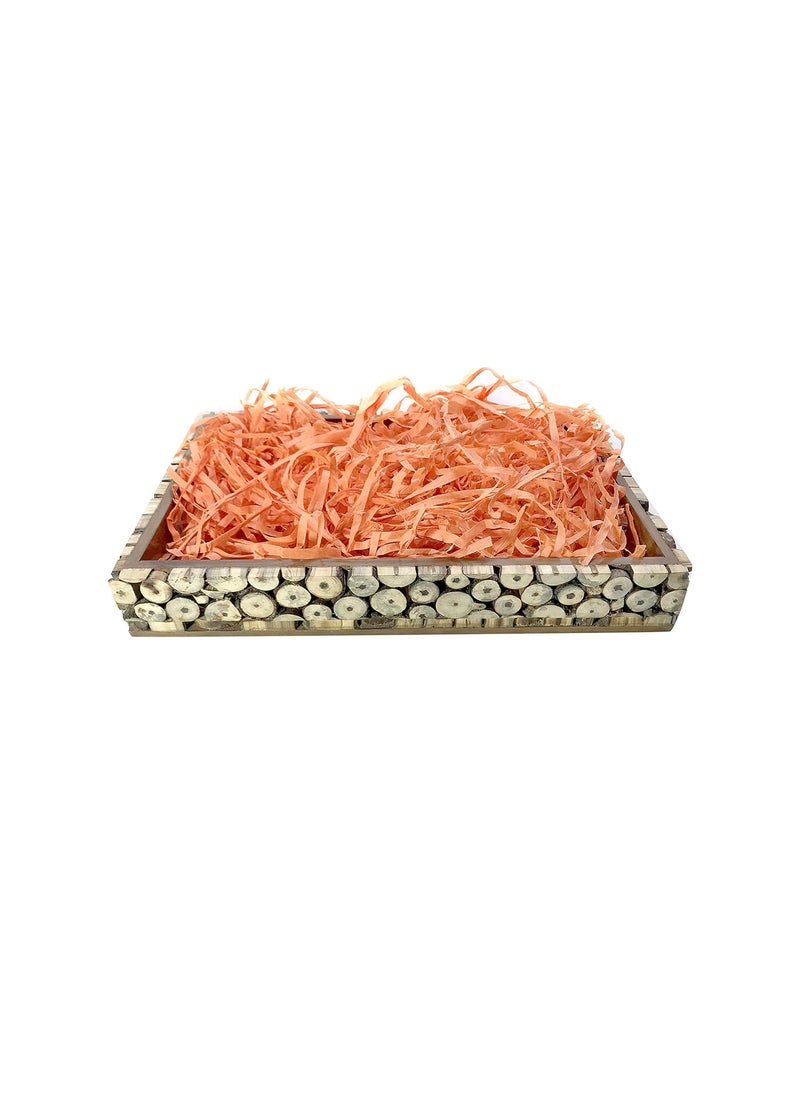 ECO SARRAS Eco Sarras Textured Orange Colour shredded paper crinkle paper grass strips gift tray decoration gift hamper decorations gift box fillers wedding birthday valentines day gift 500 Grams  - Image 3