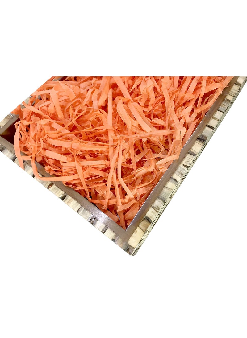 ECO SARRAS Eco Sarras Textured Orange Colour shredded paper crinkle paper grass strips gift tray decoration gift hamper decorations gift box fillers wedding birthday valentines day gift 500 Grams  - Image 1