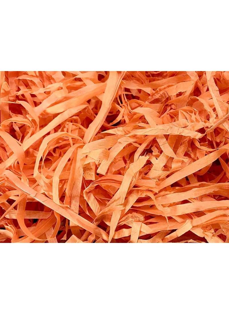 ECO SARRAS Eco Sarras Textured Orange Colour shredded paper crinkle paper grass strips gift tray decoration gift hamper decorations gift box fillers wedding birthday valentines day gift 500 Grams  - Image 2
