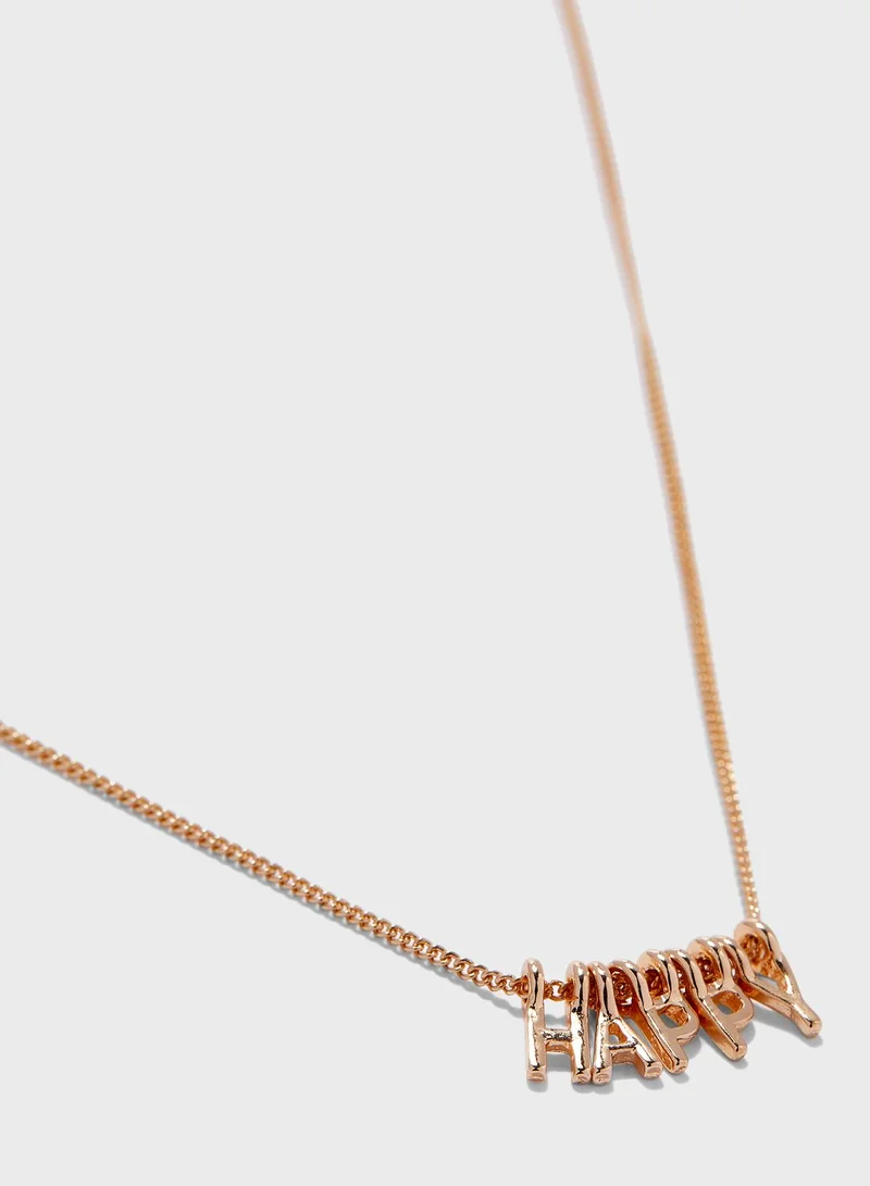 FOREVER 21 Happy Pendant Necklace