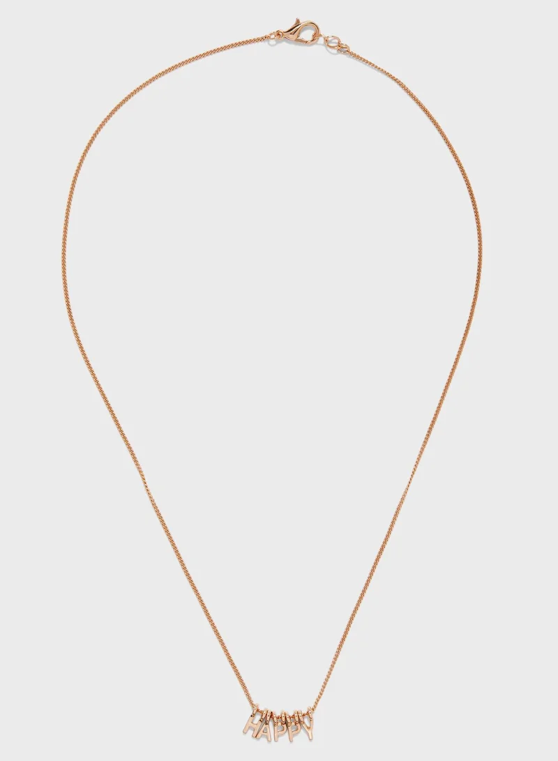 FOREVER 21 Happy Pendant Necklace