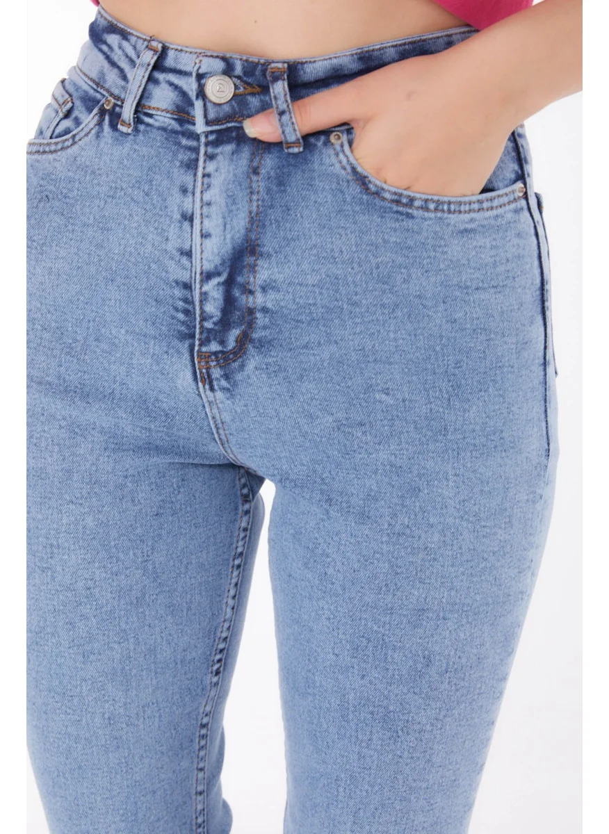 Tofisa Plain Mid Women's Blue Jeans - 25742