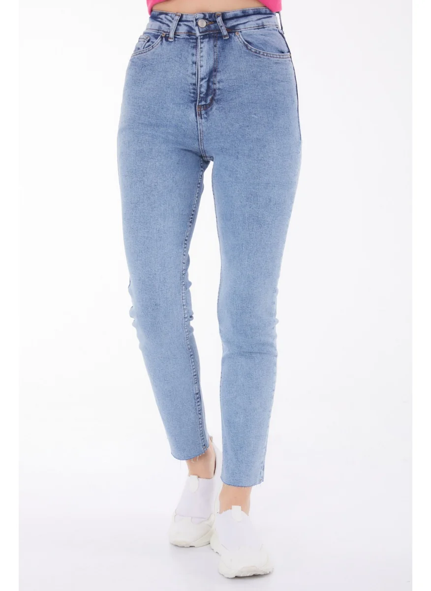 Tofisa Plain Mid Women's Blue Jeans - 25742