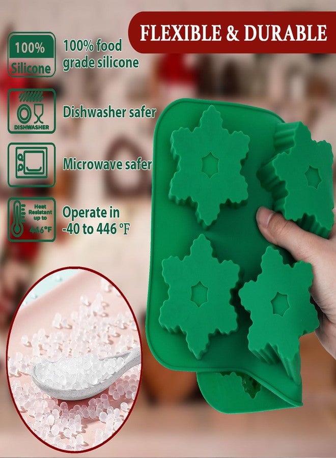 HKNMTT Christmas Silicone Soap Molds, 4 PCS Large Size Xmas Soap Cake Mold Set, 3D Tree Snowflake Gingerbread Santa Snowman Moulds for Home DIY Gifts Candles Chocolate Ice Cube Bath Bombs Jelly - Image 2