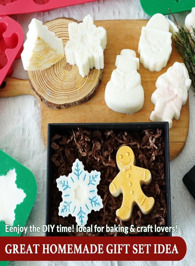 HKNMTT Christmas Silicone Soap Molds, 4 PCS Large Size Xmas Soap Cake Mold Set, 3D Tree Snowflake Gingerbread Santa Snowman Moulds for Home DIY Gifts Candles Chocolate Ice Cube Bath Bombs Jelly - Image 5