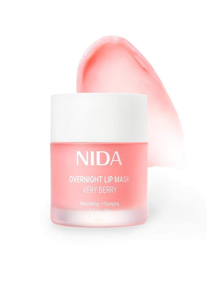 NIDA Overnight Lip Mask - Very Berry | Intense Hydration & Plumping Sleeping Mask for Dry, Chapped Lips | 0.7 oz., 20g - Image 1