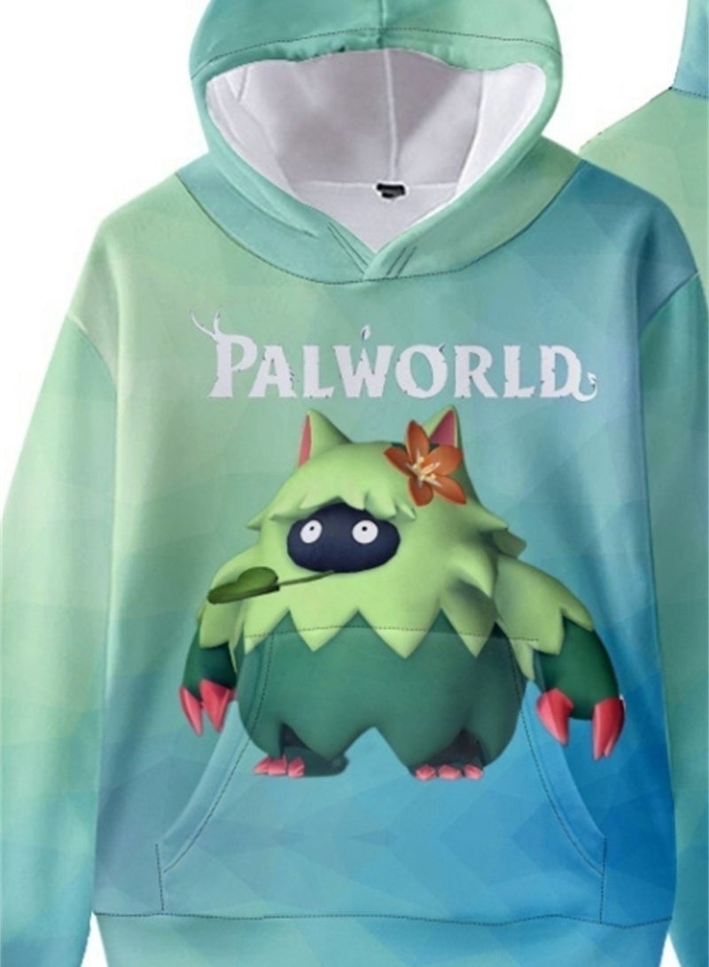 Palworld Phantom Beast Pallu 3D Digital Printing Cat Ears Hooded Sweatshirt - Image 2