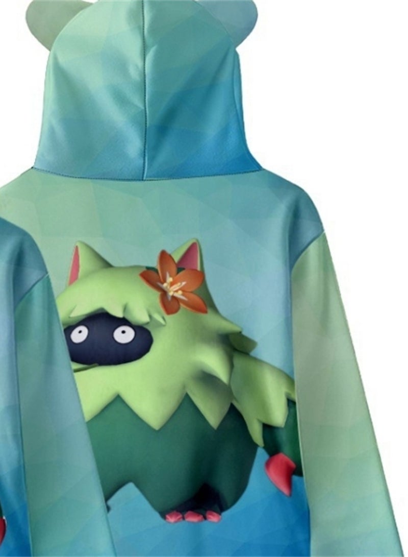 Palworld Phantom Beast Pallu 3D Digital Printing Cat Ears Hooded Sweatshirt - Image 3