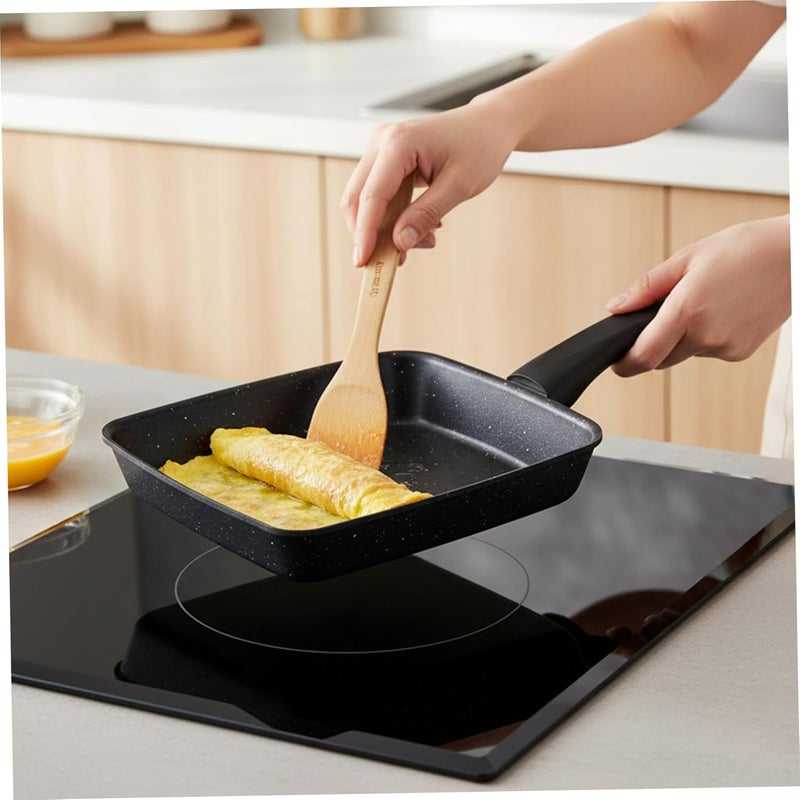 Comal para Tortillas, Nonstick Pancake Griddle Stovetop with Handle Even Heat Cast Iron Grill Pan Lightweight Flat Pan for Eggs, Bacon, Breakfast 7.5×6in Stove Top Griddle - Image 2