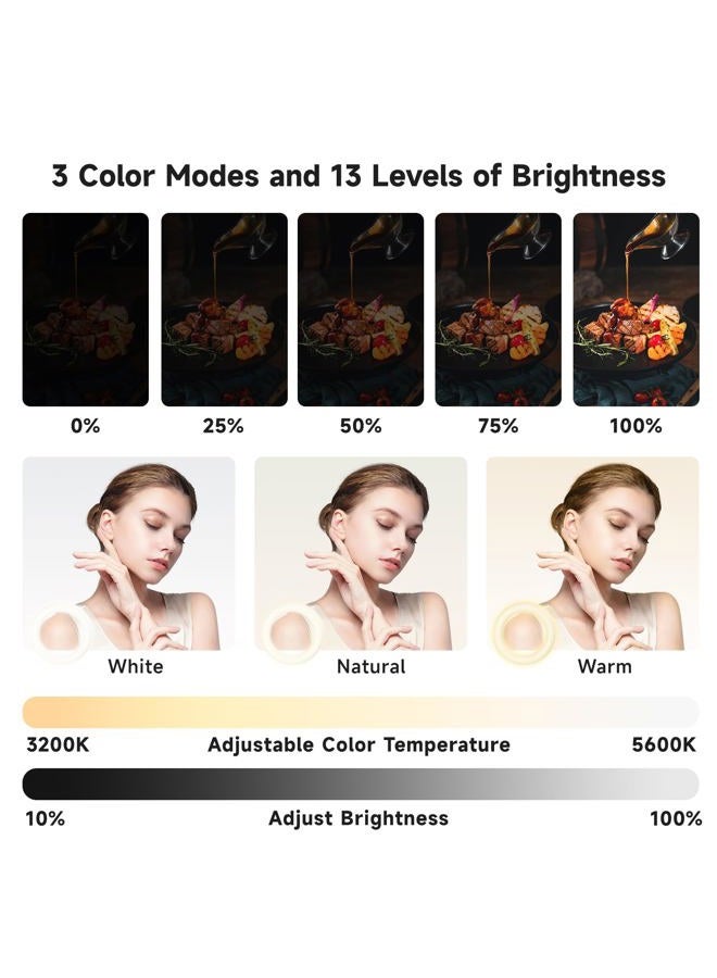 MagLoop 8" RGB Ring Light with Overhead Camera Mount Overhead Phone Mount with RGB Fill Light for Articulating Arm Phone Mount for YouTube Live Stream Cooking Nail Video Recording - Image 2