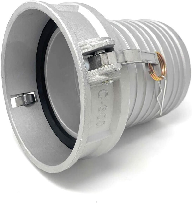 Gloxco Aluminum Type C Cam and Groove Hose Fitting, 6" Female Camlock x 6" Hose Shank (CAM-60-C-AL) - Image 4