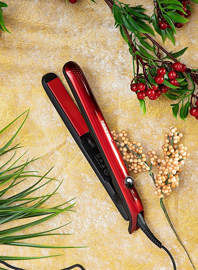 GEEPAS مكواة فرد الشعر من السيراميك، 35 واط، GH8722، درجة الحرارة القصوى 210 درجة مئوية، لوحة عائمة، سلك دوار، مكواة فرد الشعر مناسبة للسفر - Image 5