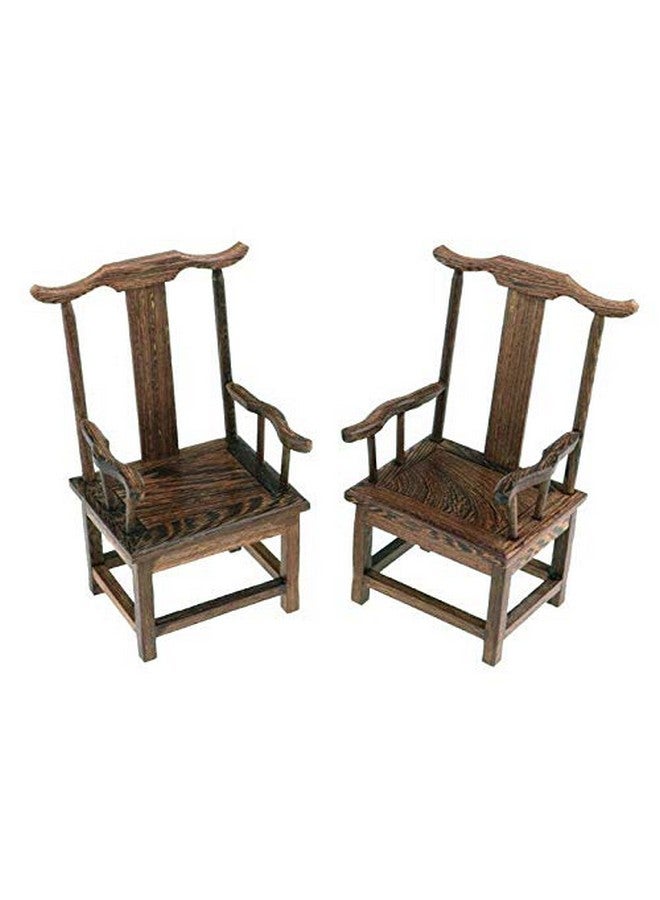 EatingBiting 1:6 Dollhouse Miniature Handcraft Furniture Retro Wood End Table Armchairs 3Pc Home Mini Furniture Model Display Decor Great Handcrafts Collections - Image 4