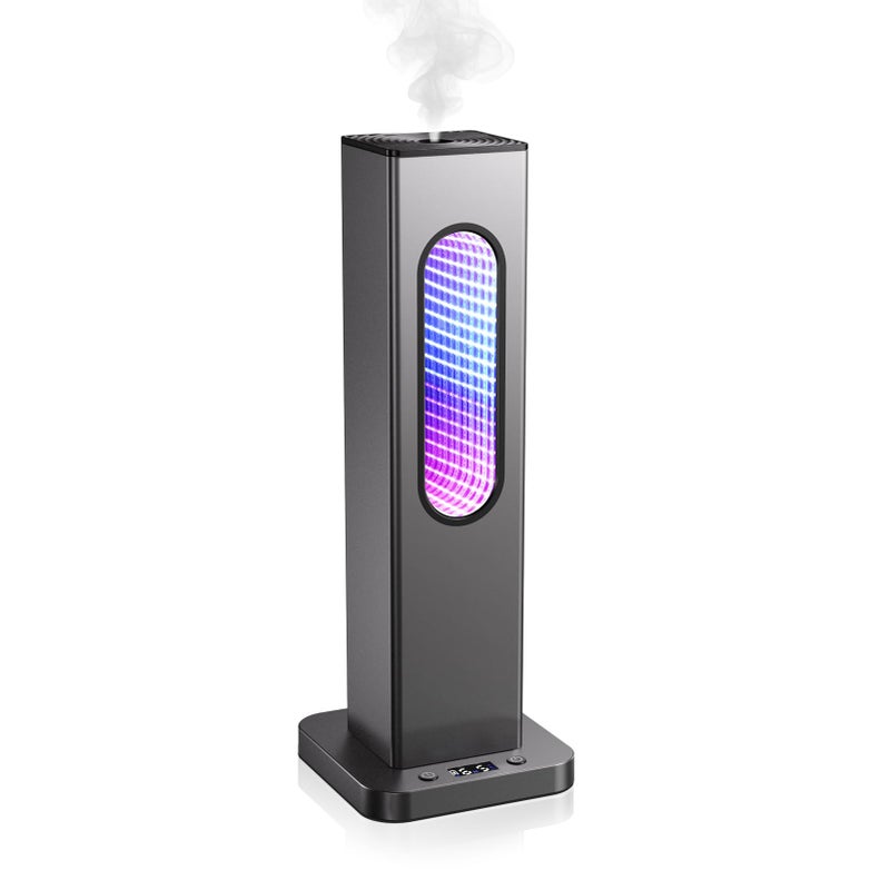 Herxsin Waterless Scent Diffuser - Suitable for Home/Hotel/Shopping Mall/Yoga Air Diffuser,200ãŽ¡ Coverage,3 Gears Mist Adjustment, App Control, Multi-Color Neon Light,Without Essential Oil(Color:Dark Grey) - Image 1