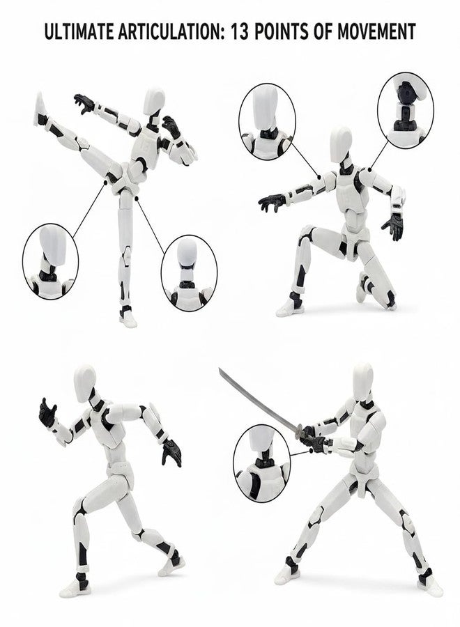 دمية الحركة ثلاثية الأبعاد qwik3D Dummy13 | طقم تجميع روبوت مطبوع بتقنية الطباعة ثلاثية الأبعاد | لعبة قابلة للتحريك بطول 5.4 بوصة | أوضاع ديناميكية | نموذج تجميعي يمكنك تركيبه بنفسك | صنع في الهند (درع أسود) - Image 2
