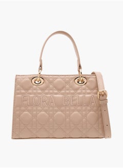 Flora Bella By Shoexpress Women's Quilted Tote Bag with Zip Closure and Double Handles  - Image 1