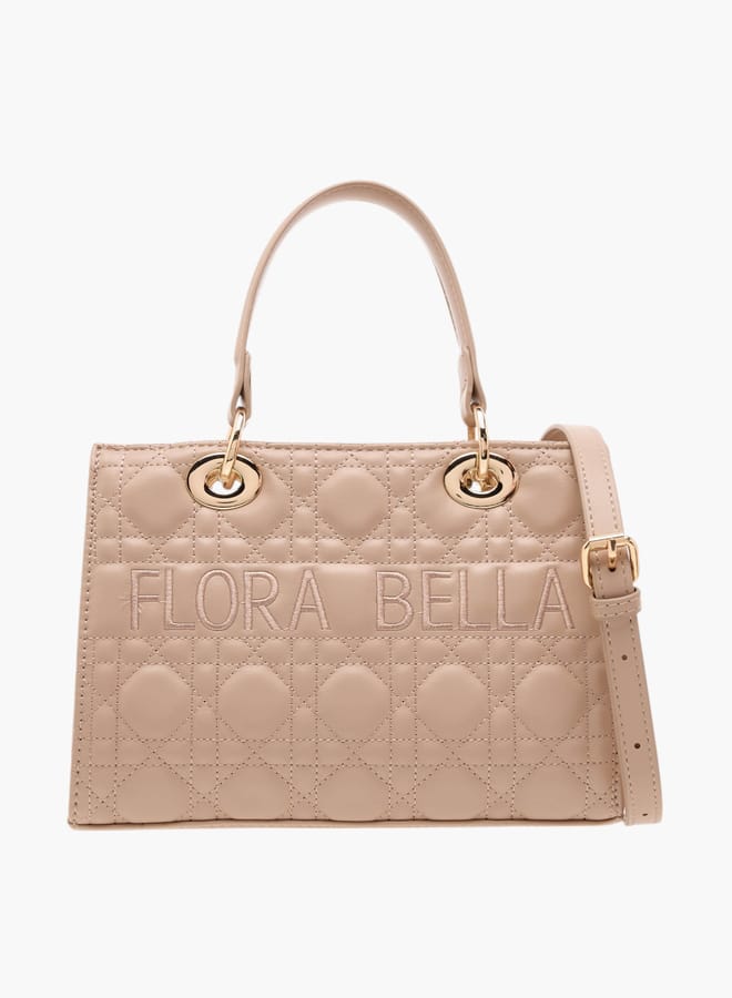 Flora Bella By Shoexpress Women's Quilted Tote Bag with Zip Closure and Double Handles - Image 1