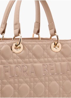 Flora Bella By Shoexpress Women's Quilted Tote Bag with Zip Closure and Double Handles  - Image 4