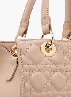 Flora Bella By Shoexpress Women's Quilted Tote Bag with Zip Closure and Double Handles  - Image 5
