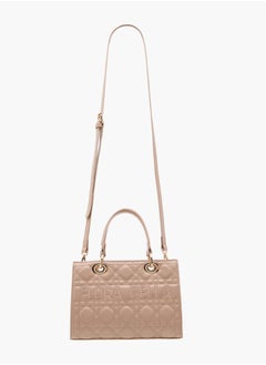 Flora Bella By Shoexpress Women's Quilted Tote Bag with Zip Closure and Double Handles  - Image 2