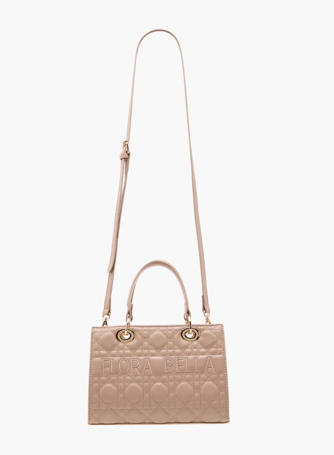 Flora Bella By Shoexpress Women's Quilted Tote Bag with Zip Closure and Double Handles - Image 2