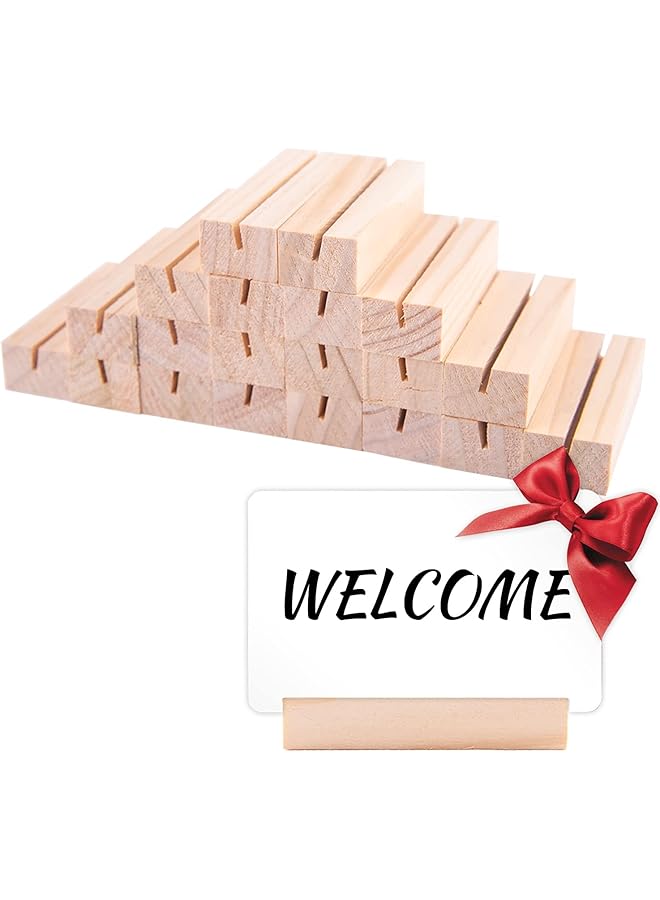 erorex 20Pcs Wood Place Card Holders Wood Table Number Stands Wood Name Card Holders For Tables Table Sign Stand Picture Holder Acrylic Sign Holders For Wedding Dinner Home Party Events Decoration  - Image 1