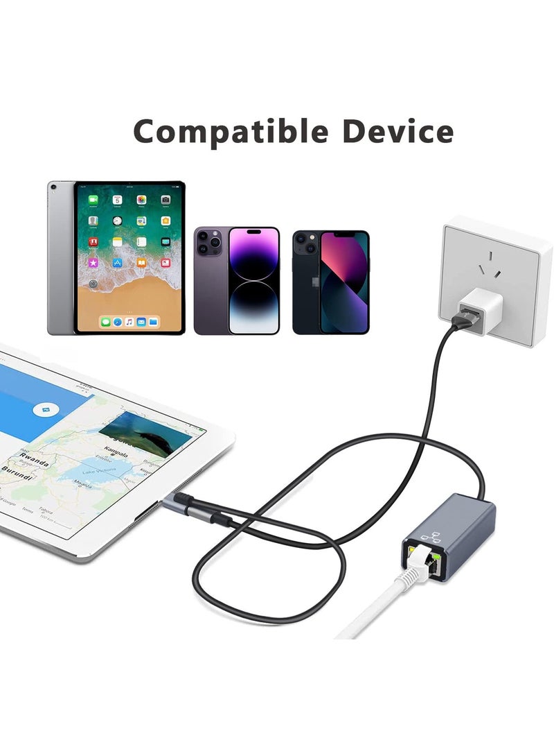 Arabest Lightning to Ethernet Adapter for iPhone to RJ45 Ethernet LAN Network Adapter, Supports 100Mbps High-Speed Ethernet Network, Compatible with iPad/iPhone 13/12, Plug and Play - Image 2