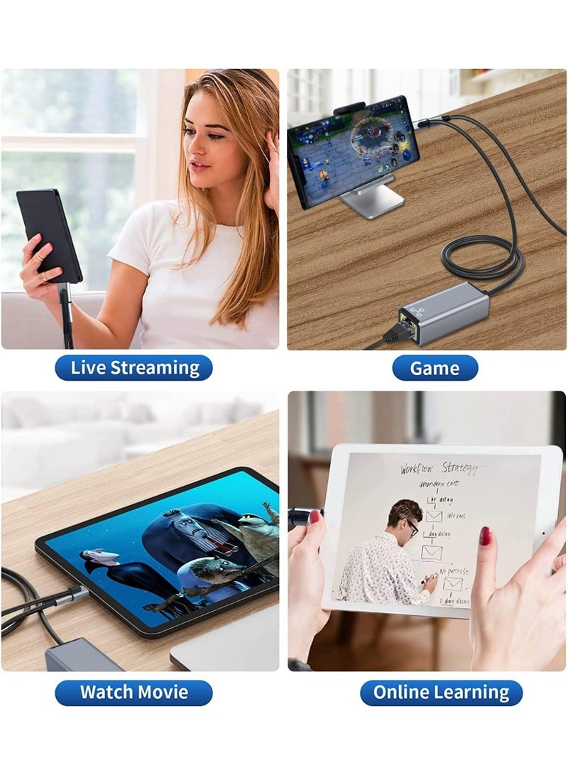 Arabest Lightning to Ethernet Adapter for iPhone to RJ45 Ethernet LAN Network Adapter, Supports 100Mbps High-Speed Ethernet Network, Compatible with iPad/iPhone 13/12, Plug and Play - Image 3