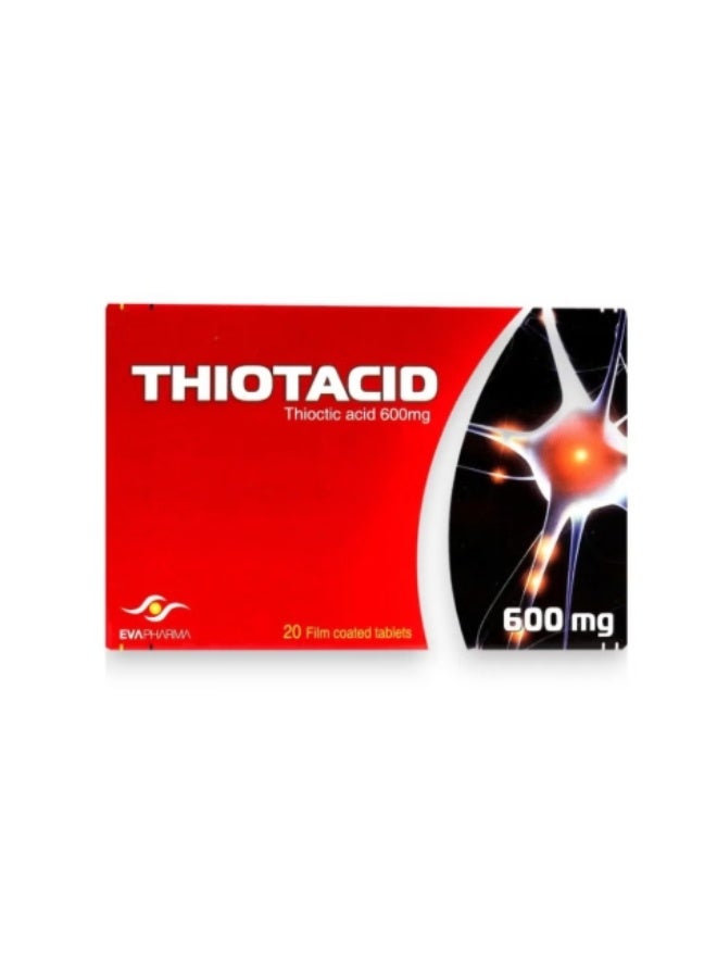 Thiotacid 600mg, 20 Film Coated Tablets