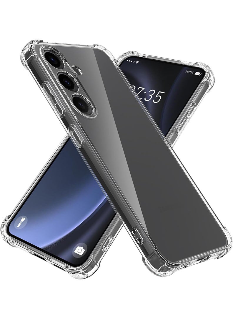 Case Up Samsung Galaxy S24 Plus Clear Case, Shock-Absorption TPU Cell Phone Cover with Reinforced Corners, Soft Flexible & Crystal Clear Protective Bumper Case - Image 1