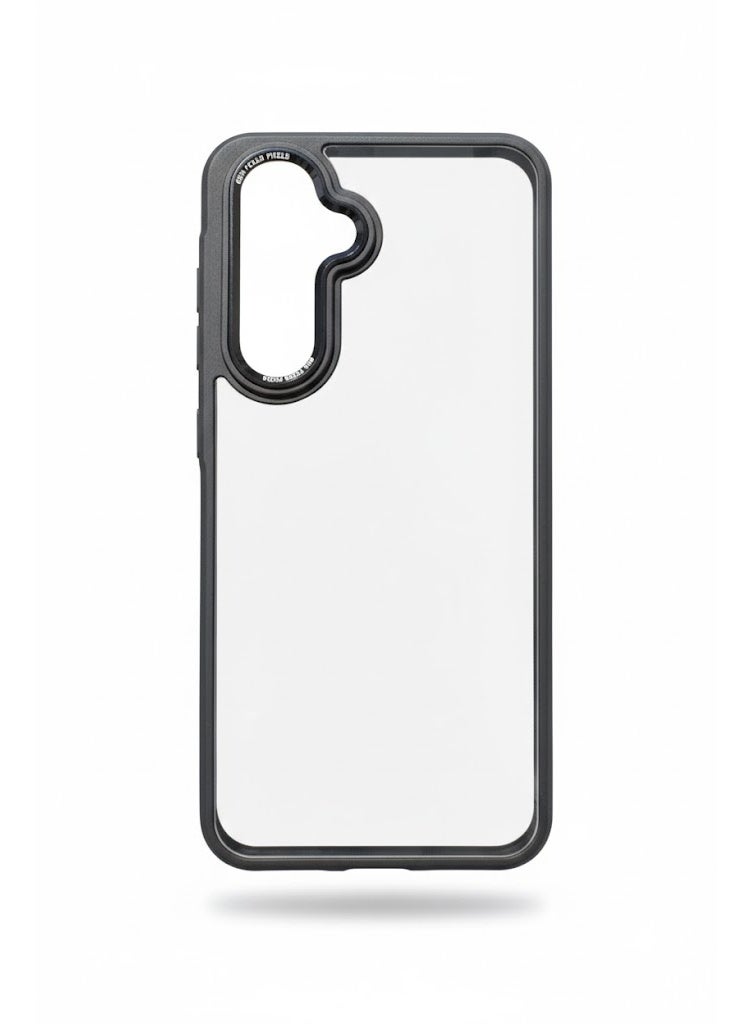 غطاء خلفي بلاستيكي وسيليكون لهاتف سامسونج A55 - أسود.