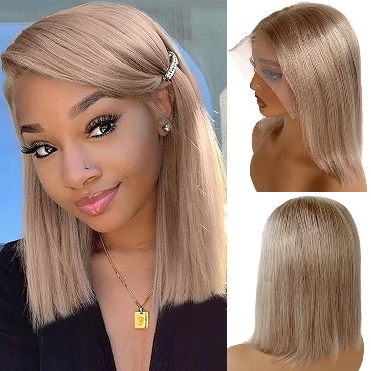 Red Human Hair Bob Wigs 13x4 HD Lace Front Virgin Remy Hair for Women 12 Inch Silky Straight HD Transparent Lace Bob Wig Pre Plucked Hairline Full Ends with Baby Hair 180 Red Bob Wigs