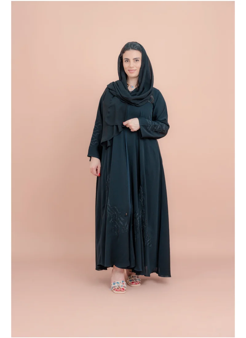اكسا عباية انيقة اماراتية كرستال AIK101 اسود