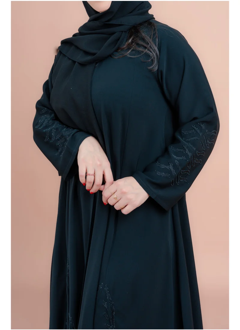 اكسا عباية انيقة اماراتية كرستال AIK101 اسود