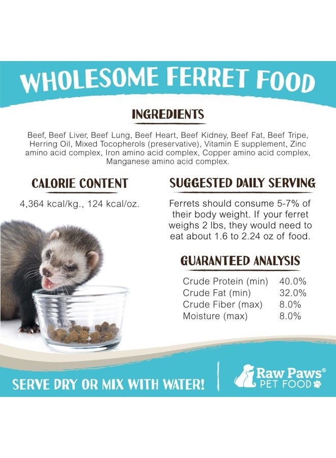 Raw Paws Freeze Dried Raw Ferret Food, Beef 16-oz - Made in USA - Premium, Grain Free Ferret Diet for Small, Adult, Senior & Baby Ferrets - Also use as Natural Ferret Treats for Rewarding & Training - Image 4