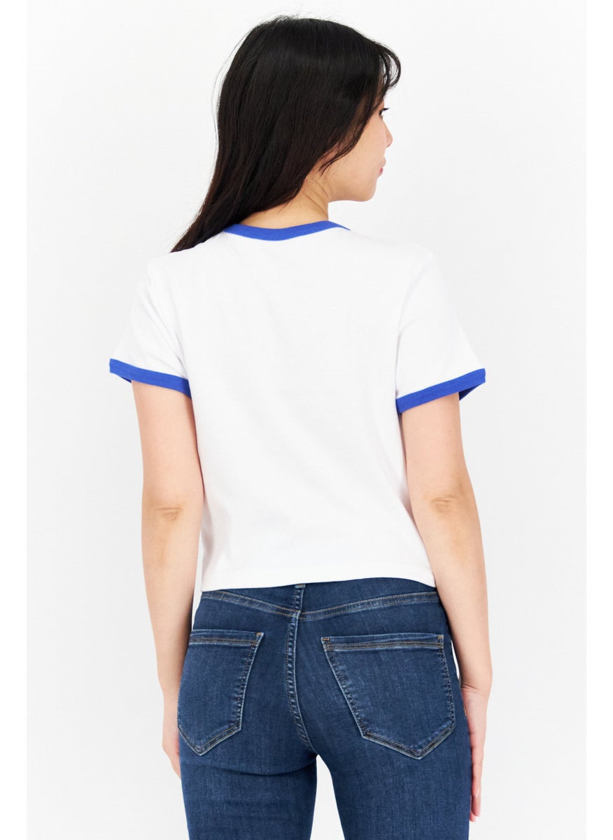 X-Girl Women Brand Logo Short Sleeve T-Shirt, White  - Image 3