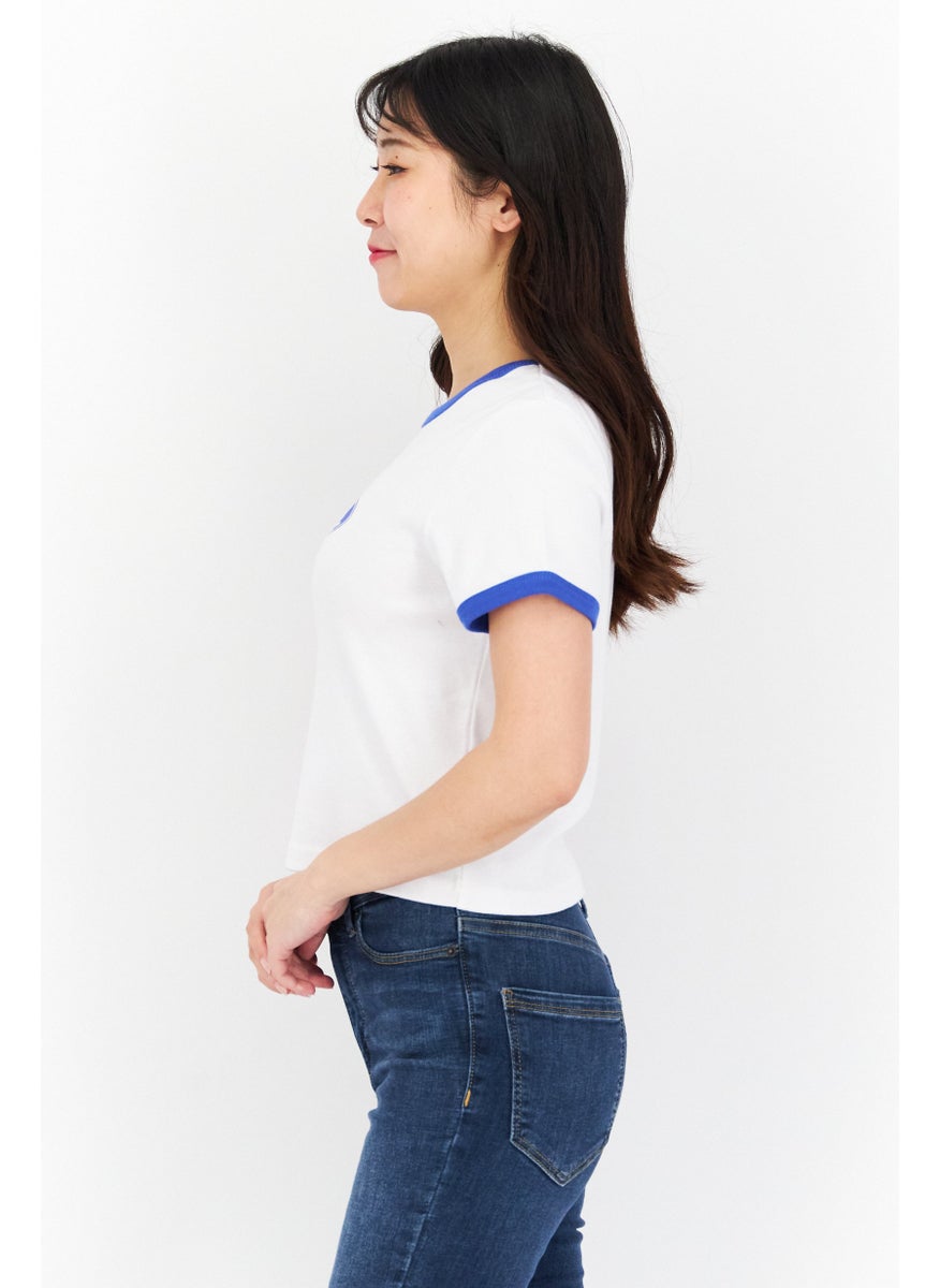 X-Girl Women Brand Logo Short Sleeve T-Shirt, White  - Image 4