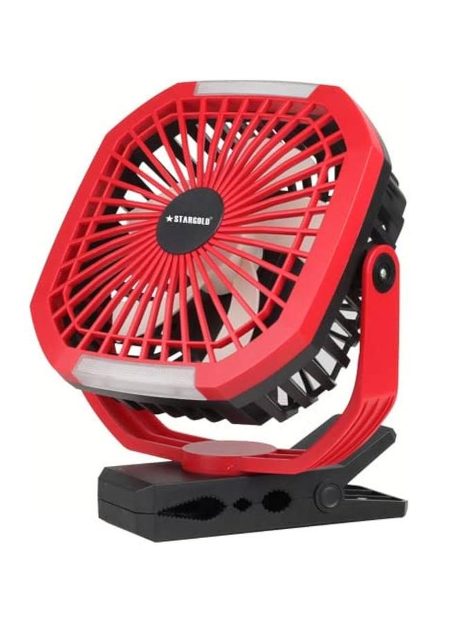 Stargold Stargold  8 Inch Clip-on Office Desk Rechargeable Fan AC/DC, SG-4039 Multicolour  - Image 1