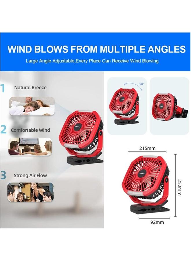 Stargold Stargold  8 Inch Clip-on Office Desk Rechargeable Fan AC/DC, SG-4039 Multicolour  - Image 3