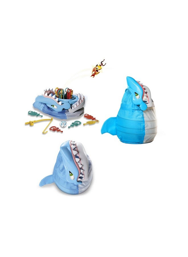 Pressman Shark Bite -- Roll the Die and Fish for Colorful Sea Creatures Before the Shark Bites Game! by Pressman Blue Sky, 5" - Image 2