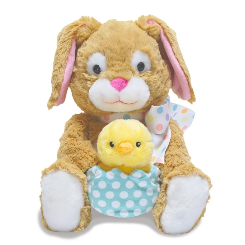 Cuddle Barn Hip Hop Animated Plush Easter Bunny Interactive Stuffed Animal Toy Holding Chick in Egg Sings and Bops to Peter Cottontail - Image 2