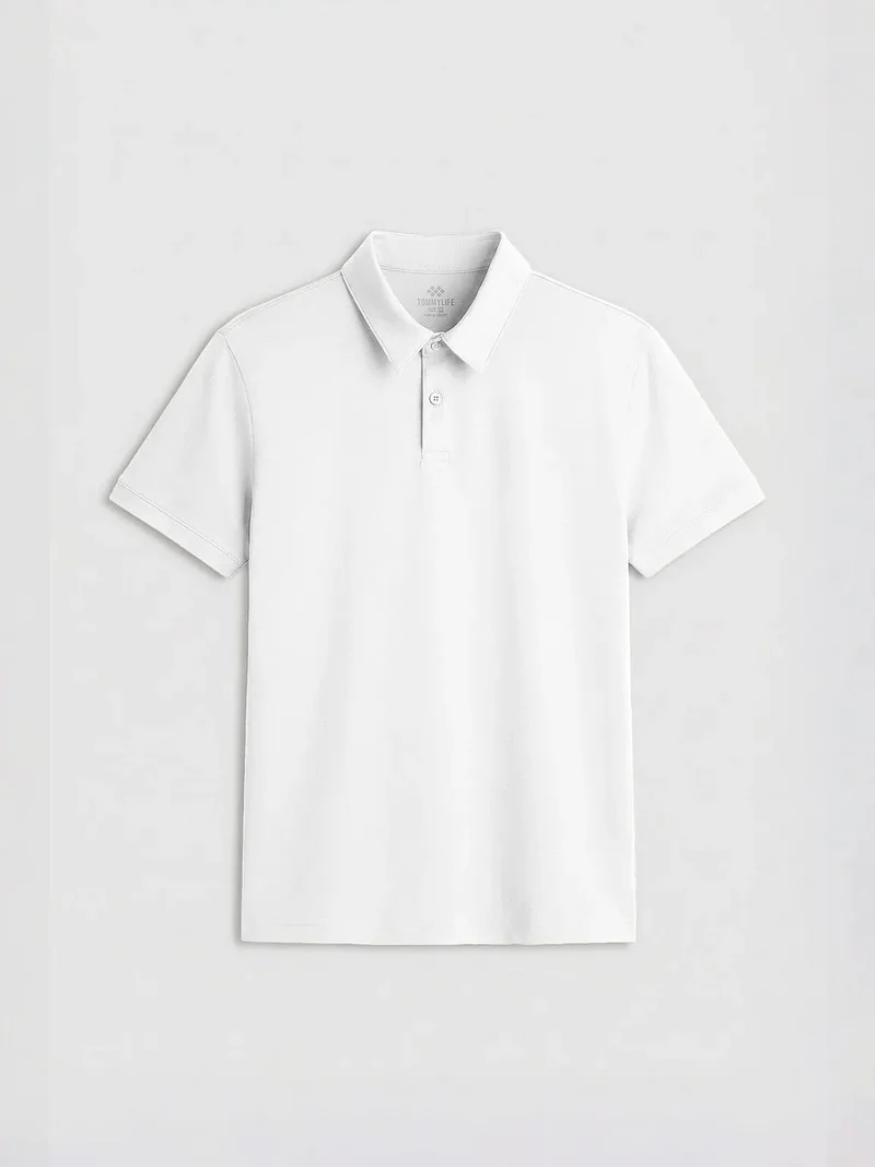 تومي لايف TOMMY Men's Cotton Elastane Polo T-Shirt