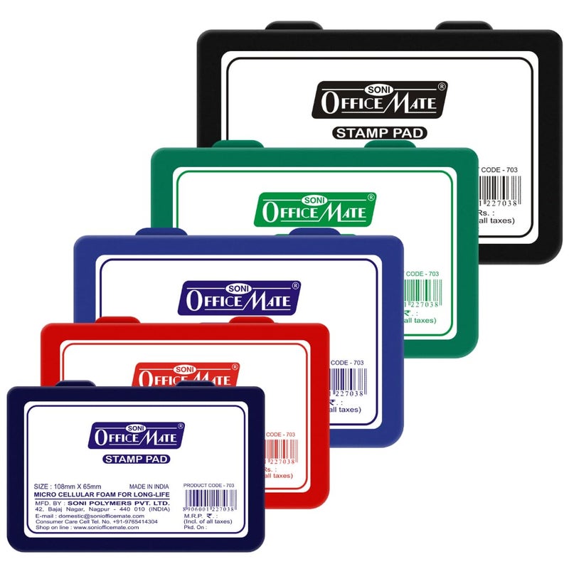 Office Mate Soni OfficeMate Medium Stamp Pad – Red | 108mm x 65mm | Crisp, Long-Lasting Impressions | Quick-Drying, Smudge-Free Ink | Durable & Refillable | Ideal for Office, Craft & DIY Projects | Pack of 10 - Image 5