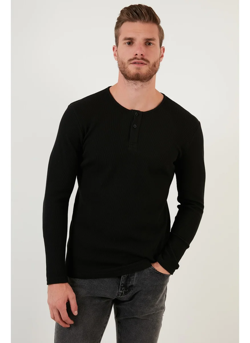 Buratti Cotton Button Detailed Crew Neck Sweat Men's Sweat 5905070