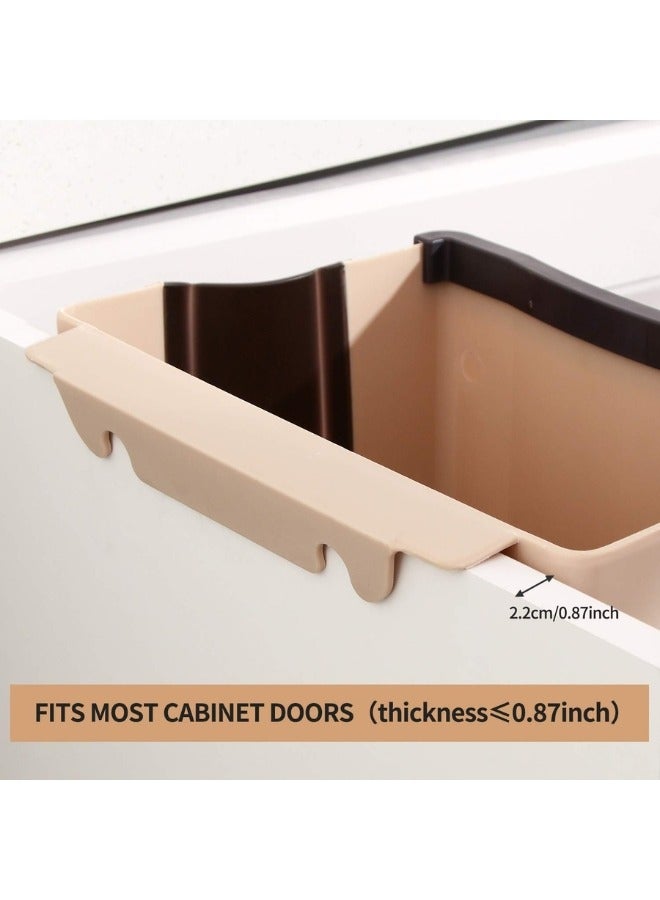 Collapsible Waste Bin for Home Kitchen Cabinet with Hanging Door Ideal for Emptying Vegetable and Fruit Waste Directly from the Worktop 9L Capacity - Brown  - Image 5