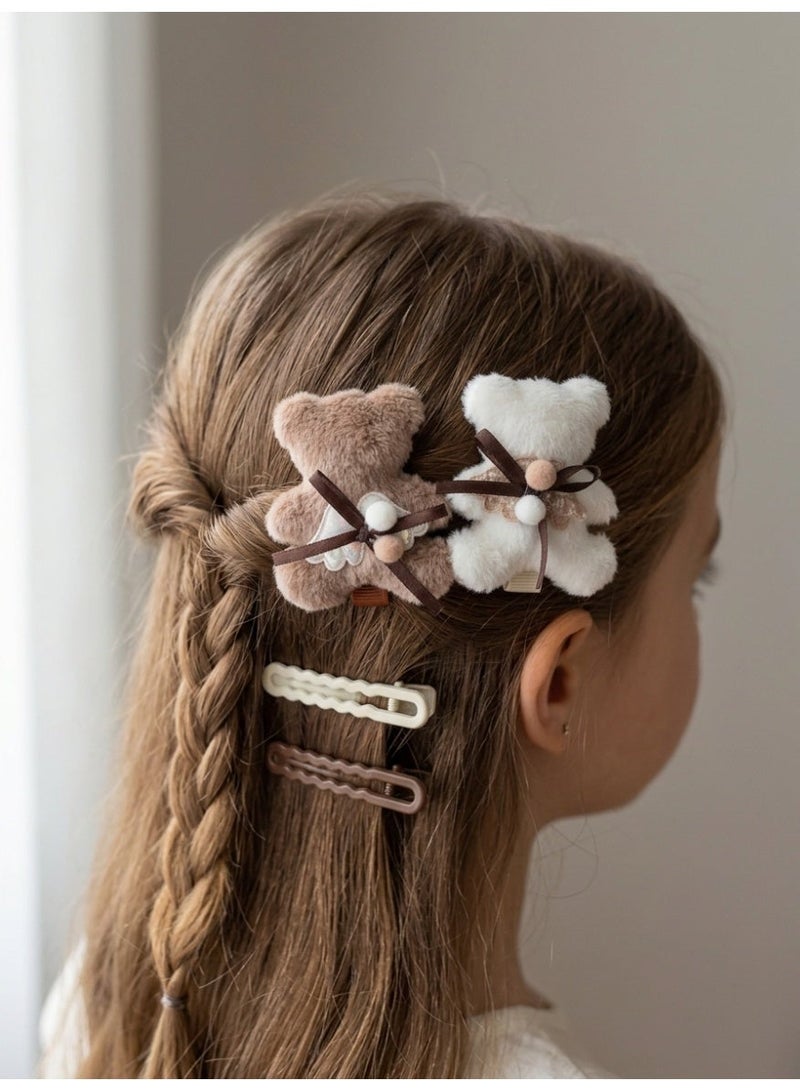 1st Choice First Choice Cute Furry Bear Hair Clips - 2-Pack - Random Colors - Image 2
