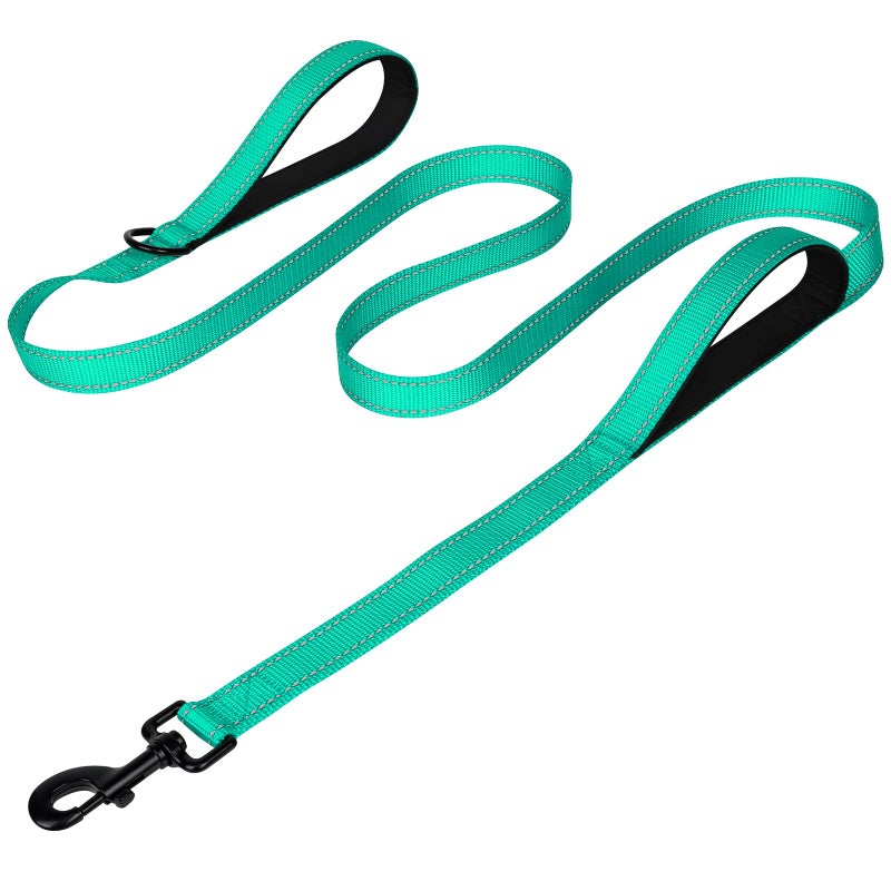 Joytale Dog Leash Heavy Duty for Large Dogs that Pull, Double Handle for Traffic Control, Double-Sided Reflective Leashes for Large Medium Dogs Night Safety, 6FT, Teal - Image 1