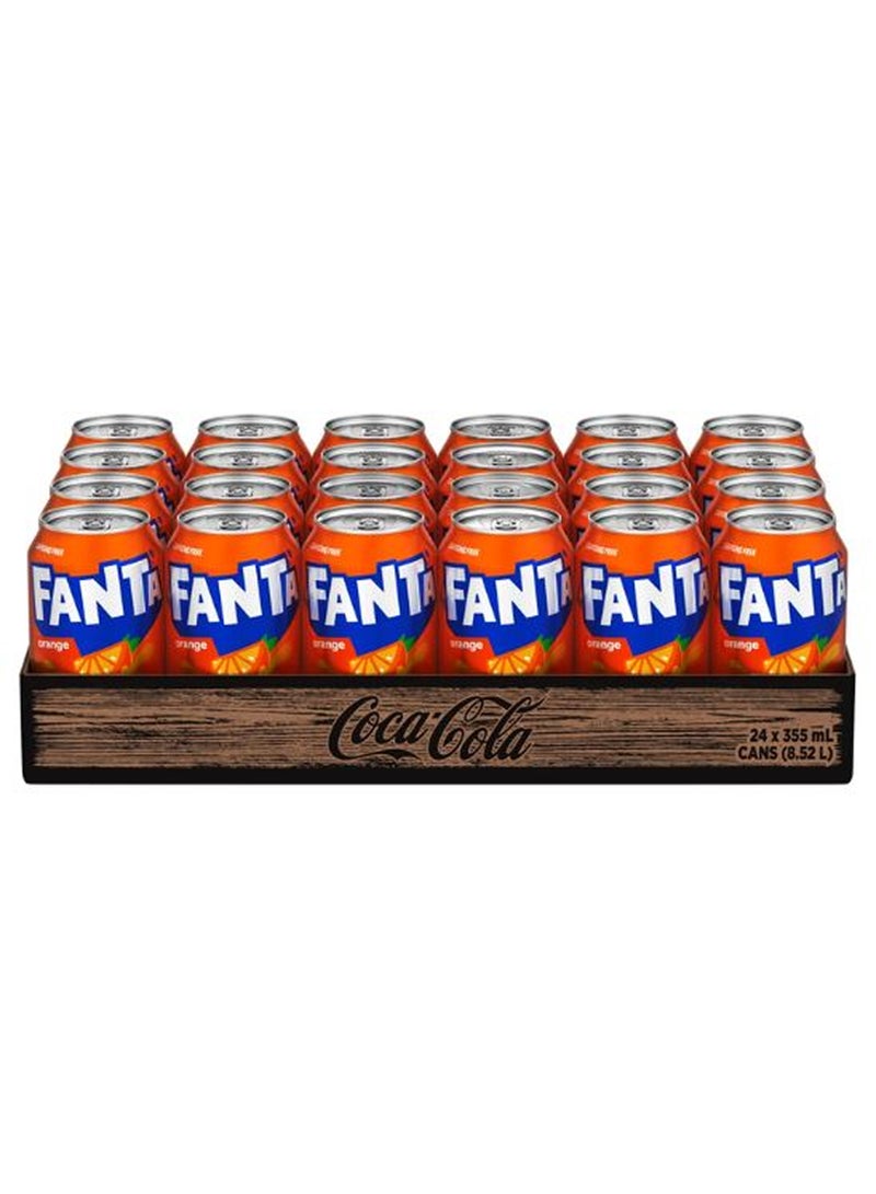Fanta Orange Carbonated Soft Drink Cans 24 x 355ml - Image 1