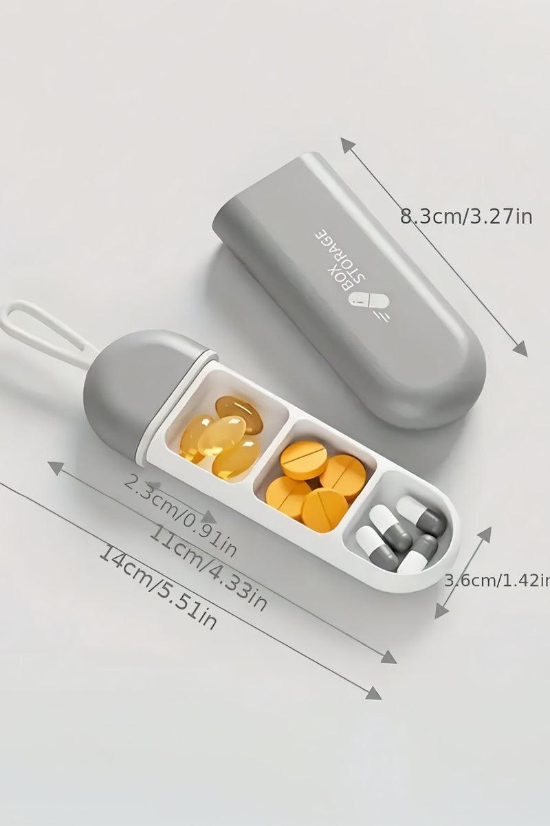  أورا سيليكت صندوق تنظيم حبوب منع الحمل - صندوق أقراص صغير الحجم، متين ومقاوم للرطوبة ومكون من ثلاث حجرات - مانع تسرب الماء، مادة ABS صديقة للبيئة، سعة كبيرة، مثالي للسفر والاستخدام اليومي، تخزين الأدوية، وسهل الحمل - Image 5